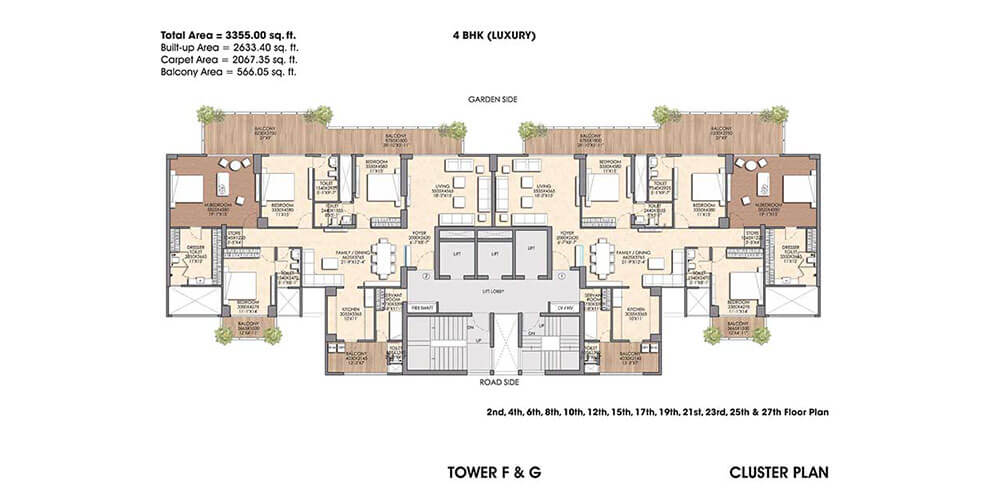 3 bhk - Deluxe Cluster Plan